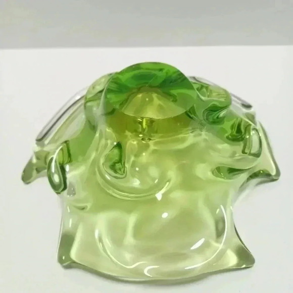 Vintage Murano Italy Art Glass Bowl Candy Trinket Dish Ashtray Green - Picture 6 of 8